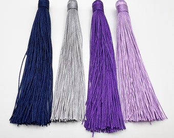 Tassel, 5 Inch Tassel, Sapphire, Labradorite, Amethyst and Tanzanite, Silky Tassels