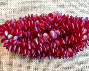 6mm, Siam Ruby Matte AB Lentil Beads, 50 Pieces Per Strand, Czech Pressed Glass Lentil Beads, Single Hole, Top Drilled Lentil Beads