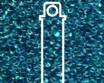 3.4mm Miyuki Drop Beads, 3.4mm Sparkle Aqua Green Aqua Crystal, 25g tubes