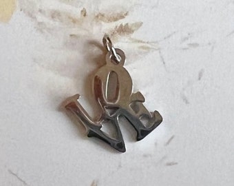 LOVE Charm, Stainless Steel Love Charm, Small Love Pendant