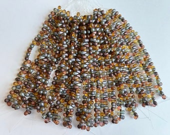 5 Color Travertine Teardrop, 4x6mm Mix Teardrop Beads, Czech Glass Teardrop, 50 Teardrops Per Strand, Top Drilled, 10 Repeats of 5 Colors