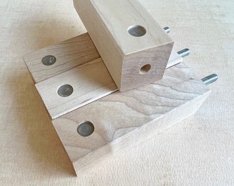 A Set of 4 Marudai Leg Risers, Braiders Hand Marudai Leg Risers, 4 Inch Leg Risers, Made From Hard Maple