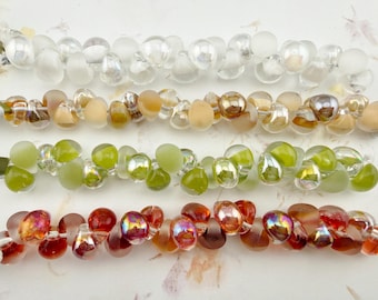 Teardrop Borosilicate Glass Beads, Handmade in California, 25pc