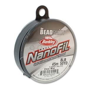 Nanofil, Uni-filament Bead Thread in Clear Mist, 8lb Test, 50 Yard Spools 