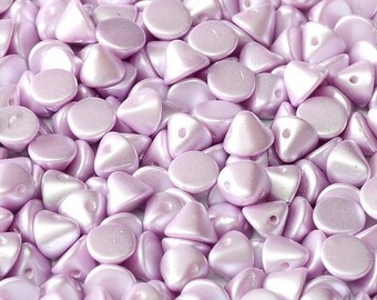 4mm Button Beads, Alabaster Pastel Light Rose, 100 Pieces