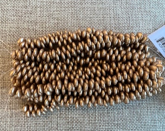 6mm Matte Metallic Flax Lentils, 50 Beads, Czech Glass Lentil Beads, Single Hole, Top Drilled Lentil Beads, Great Beads for Kumihimo