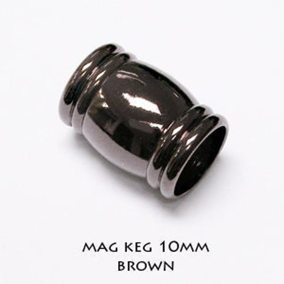 10mm Brown Magnetic End Cap Clasp, 10mm Brown Cord End Clasp, 10mm Kumihimo Closures