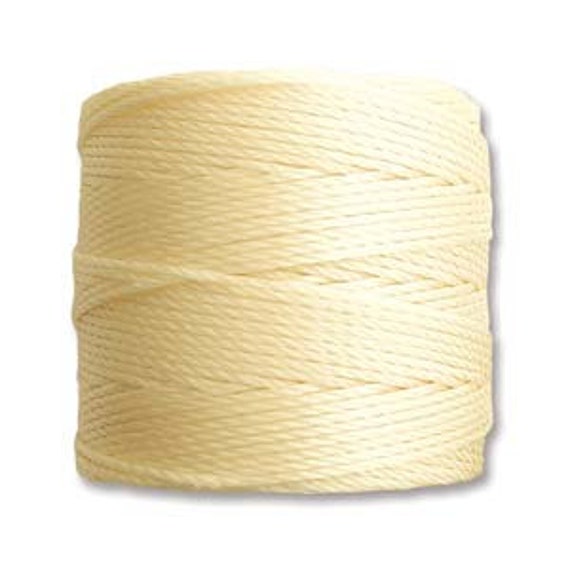 Pale Yellow Tex 210 S Lon Beading Cord, 77 yard spool C Lon Beading Cord, Nylon Beading Cord