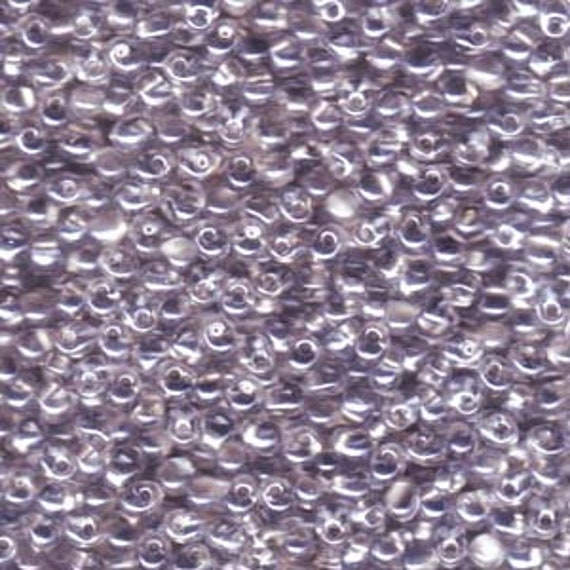 Miyuki Drop Beads, 3.4mm Sparkle Pewter Lined Crystal, 25g tubes