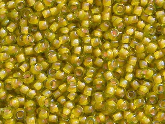 TOHO Size 8 Inside Color Jonquil Apricot, Beads Size 8/o Round, TOHO Color 302 Seed Beads In 2.5 Inch Tubes, 8 to 9 Grams