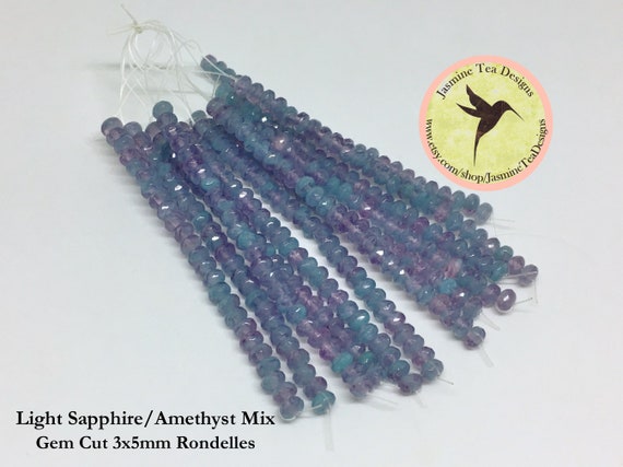 Light Sapphire And Amethyst Mix 3mm Crystal Rondelle, 25 Chinese Crystals Per Strand