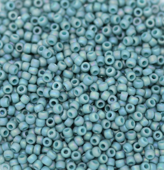 TOHO Size 11 Semi Glazed Rainbow Turquoise Seed Beads, Size 11/o Round, TOHO Color 2634F Seed Beads In 2.5 Inch Tubes