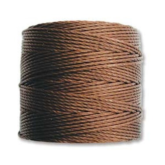 Brown Tex 210 S Lon Beading Cord, 77 yard spool C Lon Beading Cord, Nylon Beading Cord