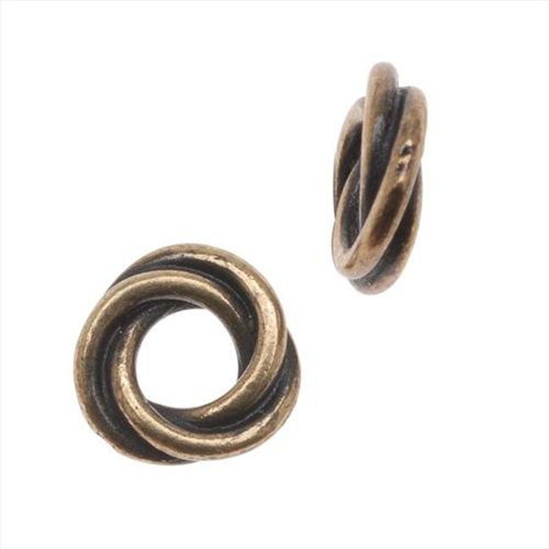 Antique Brass 8mm Twisted Spacer TierraCast Spacer Beads Oxidized Brass