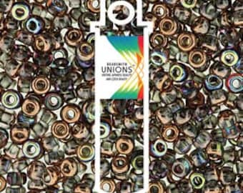 Miyuki 11/o Crystal Copper Rainbow Seed Beads, Size 11 Unions Round Seed Beads, 5 Inch Tubed, 24Grams, Copperline Seed Beads