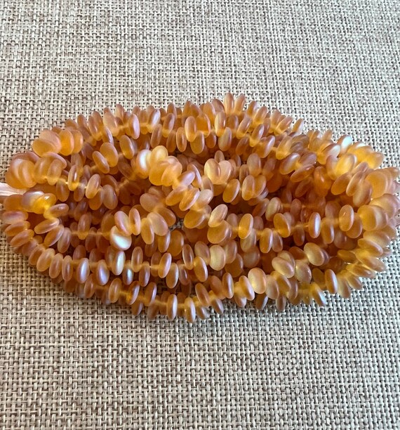 Matte Topaz AB, 6mm Lentil Bead, 50 Lentils Per Strand, Czech Glass Lentil Beads, Single Hole, Top Drilled, Lentil Beads