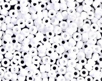 Miyuki Size 8 White Seed Beads Color Number 402, 2.5 Inch Tubes, 10 Grams, 39 Beads Per Gram