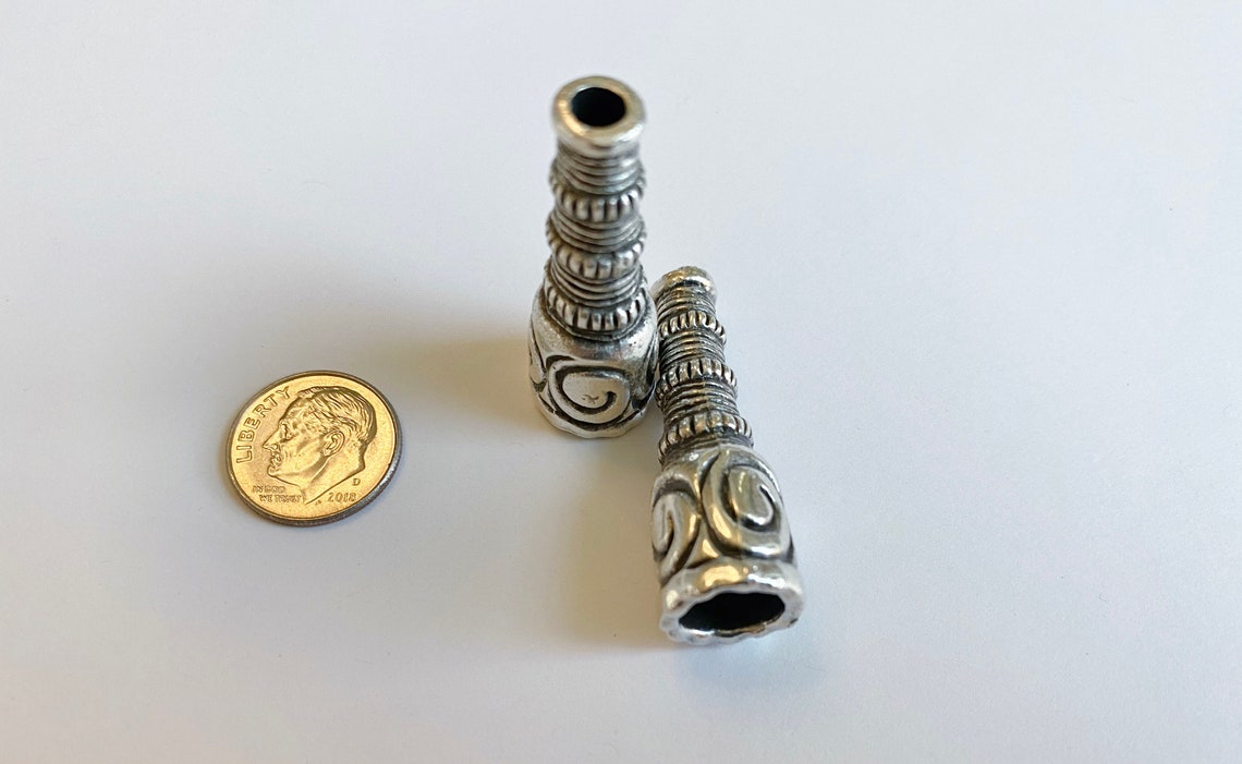 Pewter Tapered Rope End Caps Set of 2 Mykonos Pewter From Etsy