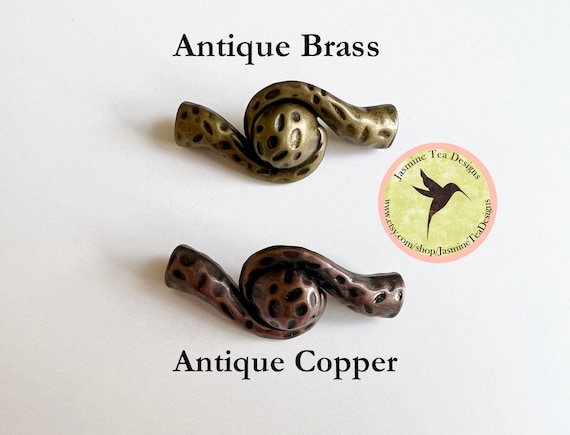 6mm ID Magnetic Clasps, Twist Shape Design With A Hammered Surface Detail, DIY Jewelry Making Clasps, Plated Antique Copper or Brass