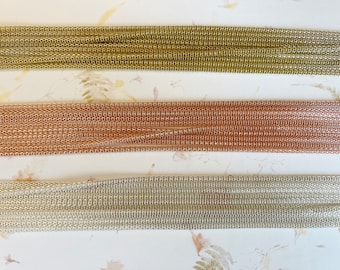 Gorgeous Open Link Mesh Chain, Light and Flexible, 3mm, 46 to 48 Inches Continual Length