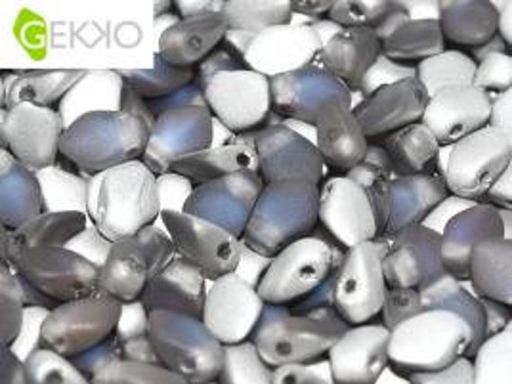 Gekko Beads 3x5mm, Crystal Bermuda Blue, Matte Finish, 100 Gekko Beads Per Bag