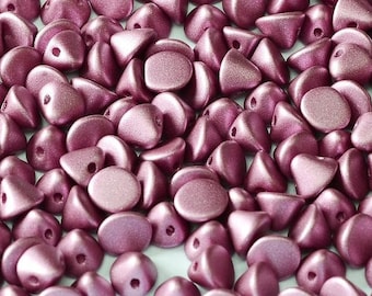4mm Button Beads, Metallic Lilac, 100 Pieces