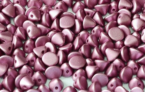 4mm Button Beads, Metallic Lilac, 100 Pieces