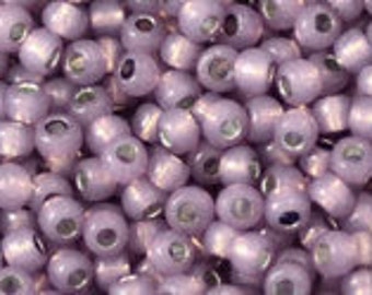 TOHO Size 11 Permanent Finish Silver Lined Milky Amethyst, Size 11/o Seed Beads, Toho Round Seed Beads, Color PF2108, 2.5 Inch Tubed