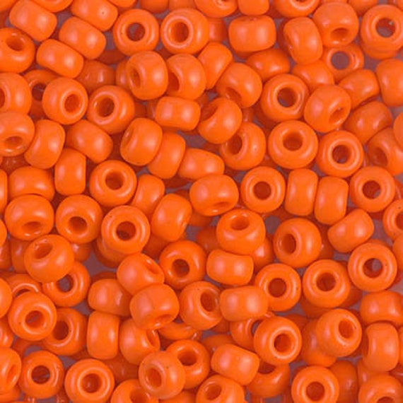 Miyuki Size 6 Seed Beads, Opaque Orange 406, 3 Inch Tube About 15g