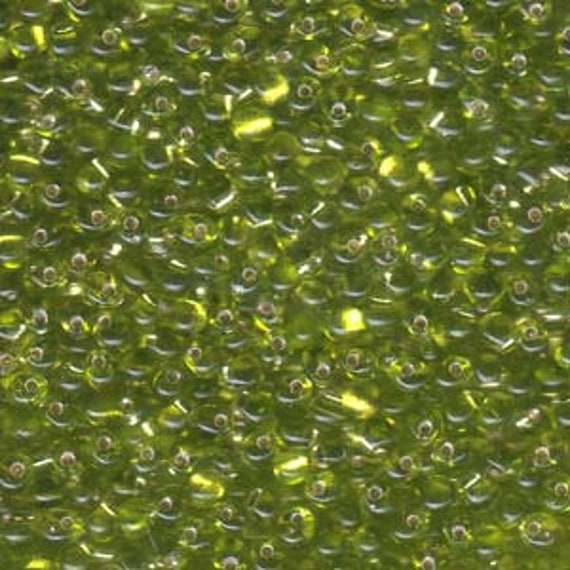 Miyuki Drop Beads, 3.4mm Transparent Silver Lined Chartreuse, 25g tubes