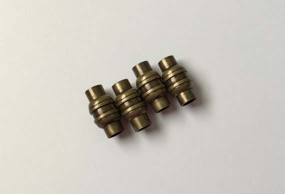 Bronze 5mm Magnetic End Caps, 5mm Magnetic Cord Ends, 5mm Magnetic Kumihimo Clasps, 5mm Leather Cord Ends