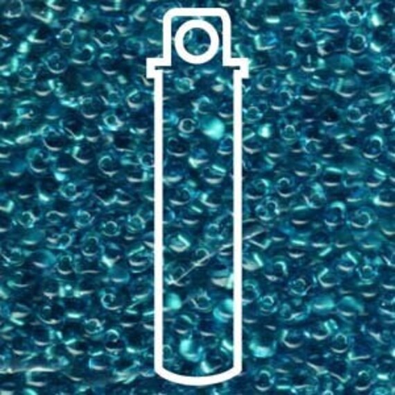 3.4mm Miyuki Drop Beads, 3.4mm Sparkle Aqua Green Aqua Crystal, 25g tubes