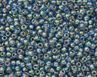 TOHO Aqua Bronze Lined Rainbow 8/o Round Seed Beads, TOHO Color 995 In 3 Inch Tubes, 15 grams