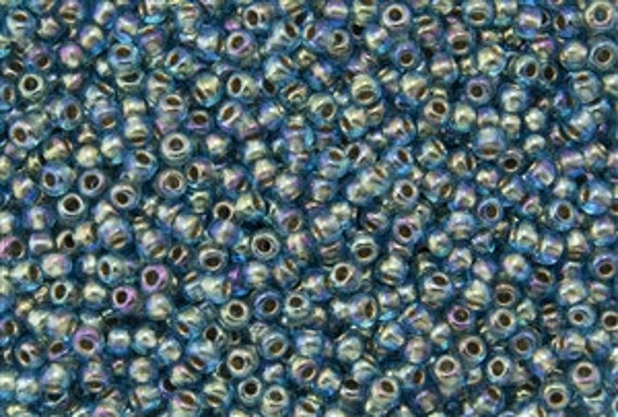 TOHO RE:Glass Round Seed Beads 8/0 : Rainbow Blue - 2.5 Tube