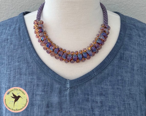 Sedona Skies, Beaded Kumihimo Statement Necklace, Measures 19.50 Inches And Finishes With A Bronze Acrylic Magnetic Clasp