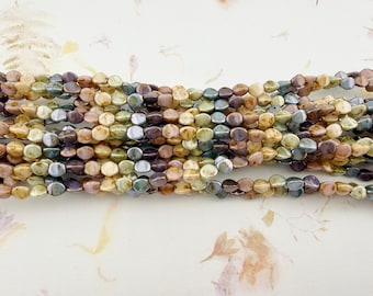 5mm Pinch Beads, Natural Rainbow Luster Picasso Finish, Kumihimo Designs