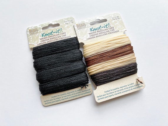 Waxed Brazilian Cord, Black Waxed Brazilian Cord, Java Mix Waxed Brazilian Cord, 4 x 15 Yards Each