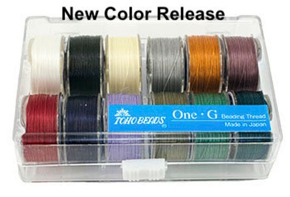 One G Beading Thread by Toho Beads, Made In Japan, Nylon Beading Thread, Set of 12 Bobbins