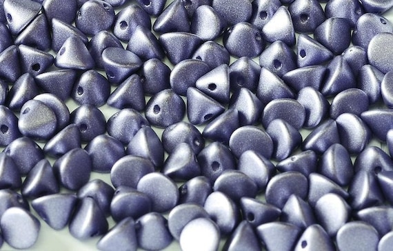 4mm Button Beads, Alabaster Pastel Metallic Violet, 100 Pieces