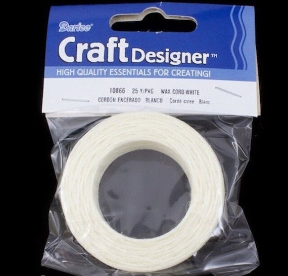 White Waxed Linen Cord, 25 yards, 4 Ply Wax Cord