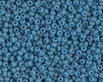 Miyuki Size 11 Matte Opaque Pale Denim, Size 11 Seed Beads Color Number 2074, 5 Inch Tubes