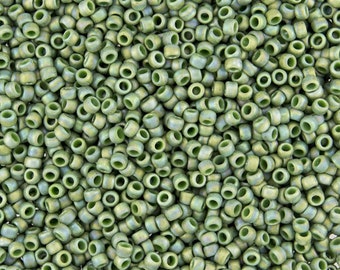 TOHO Size 8 Semi Glazed Rainbow Frosted Clover Seed Beads Size 8/o Round, TOHO Color 2633F Seed Beads In 5 Inch Tubes, 22 Grams