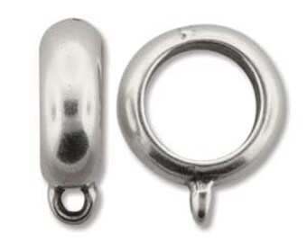 Antique Silver Bail With Loop Component, Overall Measurement  18x5mm, Interior Diameter 10mm, Antique Silver Bail With Loop