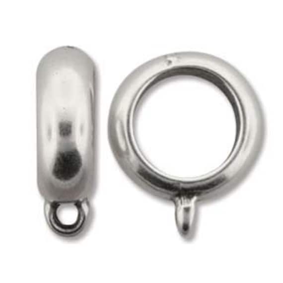 Antique Silver Bail With Loop Component, Overall Measurement  18x5mm, Interior Diameter 10mm, Antique Silver Bail With Loop