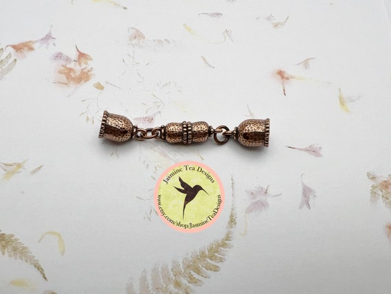 Tierra Cast 8mm Antique Copper Plated End Caps Palace Design With Magnetic Clasp, Complete With Jump Rings Attached