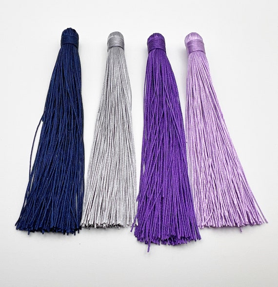 Tassel, 5 Inch Tassel, Sapphire, Labradorite, Amethyst and Tanzanite, Silky Tassels