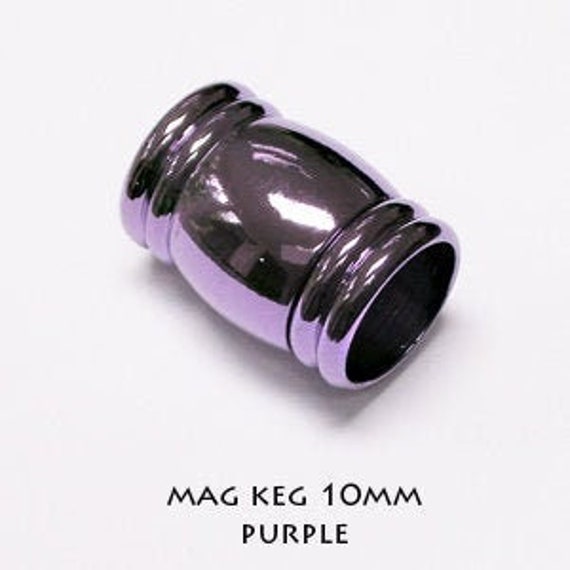 10mm Purple Magnetic End Cap Clasp, 10mm Purple Cord End Clasp, 10mm Kumihimo Closures