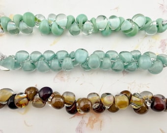 Teardrop Borosilicate Glass Beads, Handmade in California, 25pc