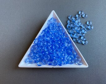6mm Light Sapphire Lentil Beads, Single Hole Top Drilled Lentil Beads, 50 Pieces