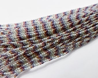 3mm Druk Beads, 5 Color Transparent Druk Beads, 75 Beads Per Strand, Transparent Beige, Green, Blue, Purple and Red, Used in Autumn's Luster